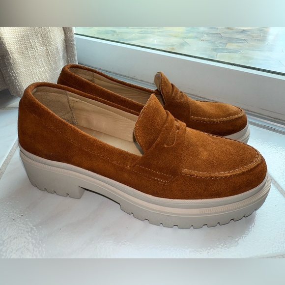 Patina Brown Suede Loafers with Chunky Sole - Picture 4 of 6